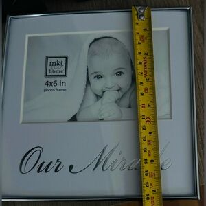 🔲 Silver Photo Frame with 'Our Miracle' Inscription 👶🏻